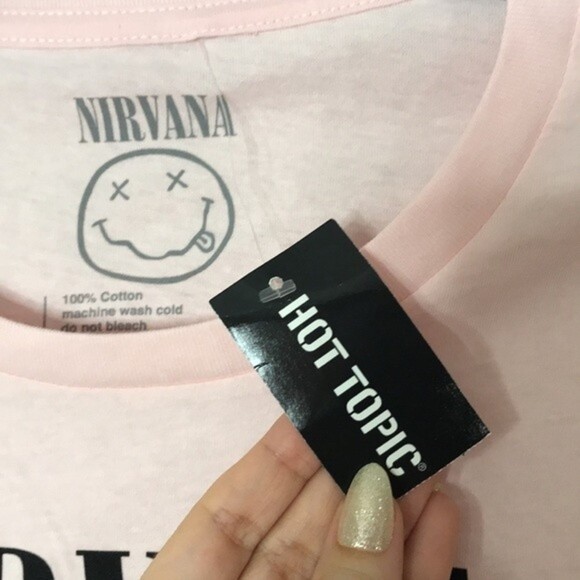 Nirvana Pink Smile Girls T-Shirt size large - Picture 7 of 11